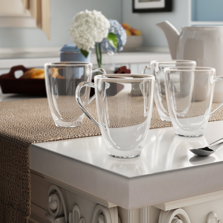 Clear glass deals mugs with handles